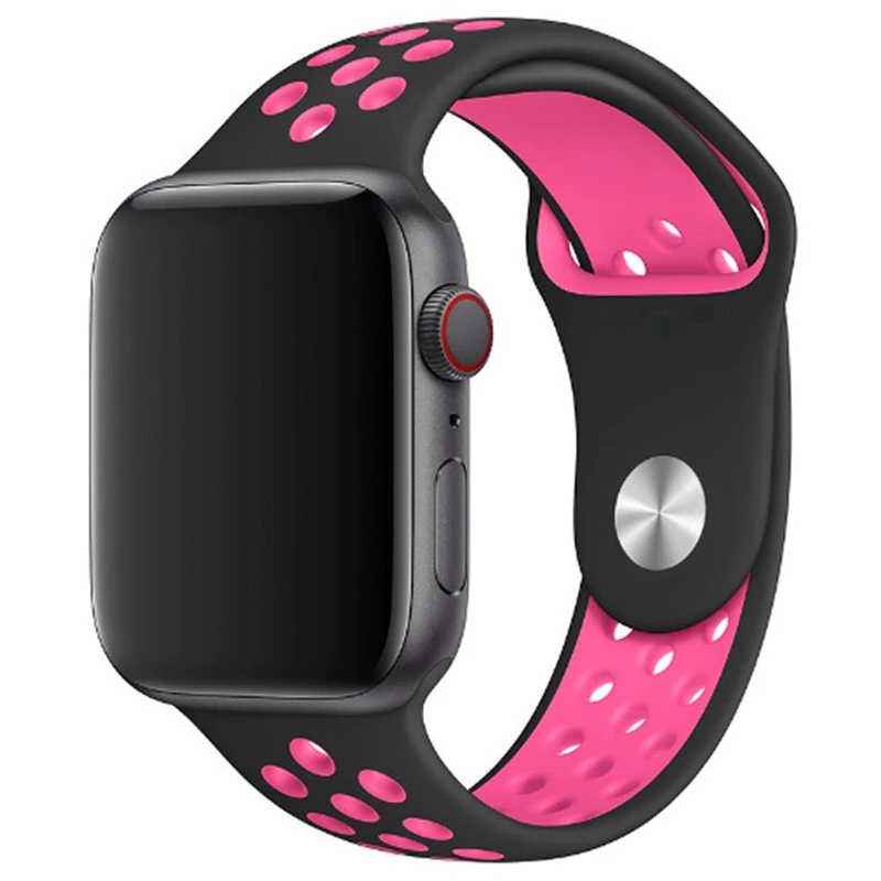 

Силиконовый ремешок Sport Nike+ для Apple watch 38mm / 40mm (black/pink)