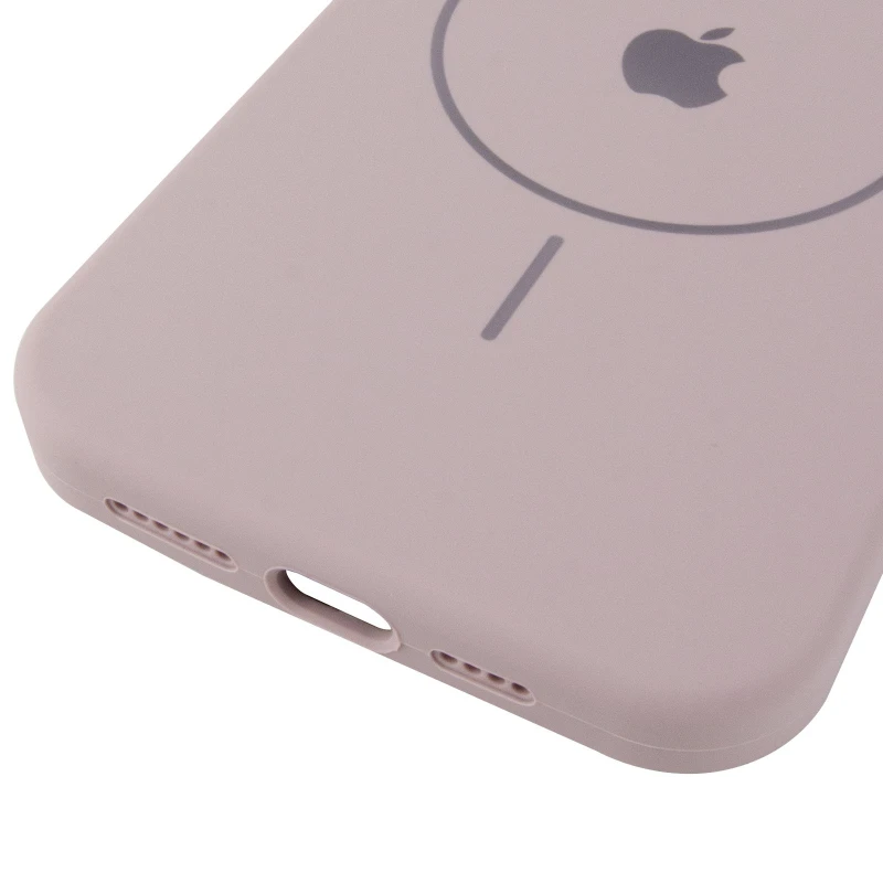 Чехол Silicone Case Full Protective (AA) V2 with MagSafe для Apple iPhone 16 Pro – Серый / Lavender. Фото 9 из 11