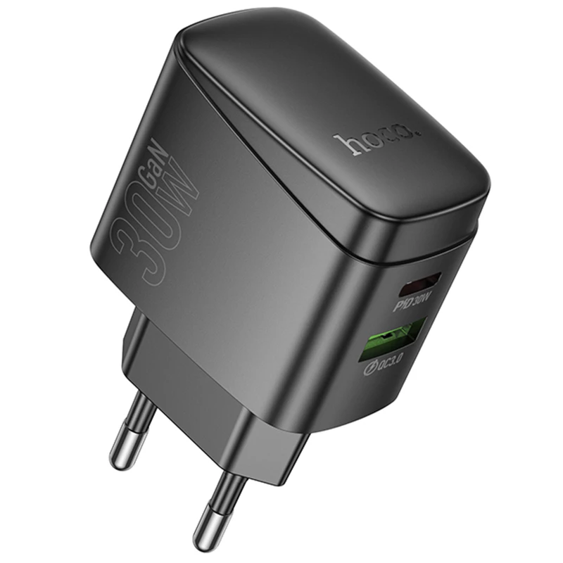 МЗП Hoco CS61A Bright PD30W+QC3.0 (1USB-A/1C) – Black. Фото 1 з 6
