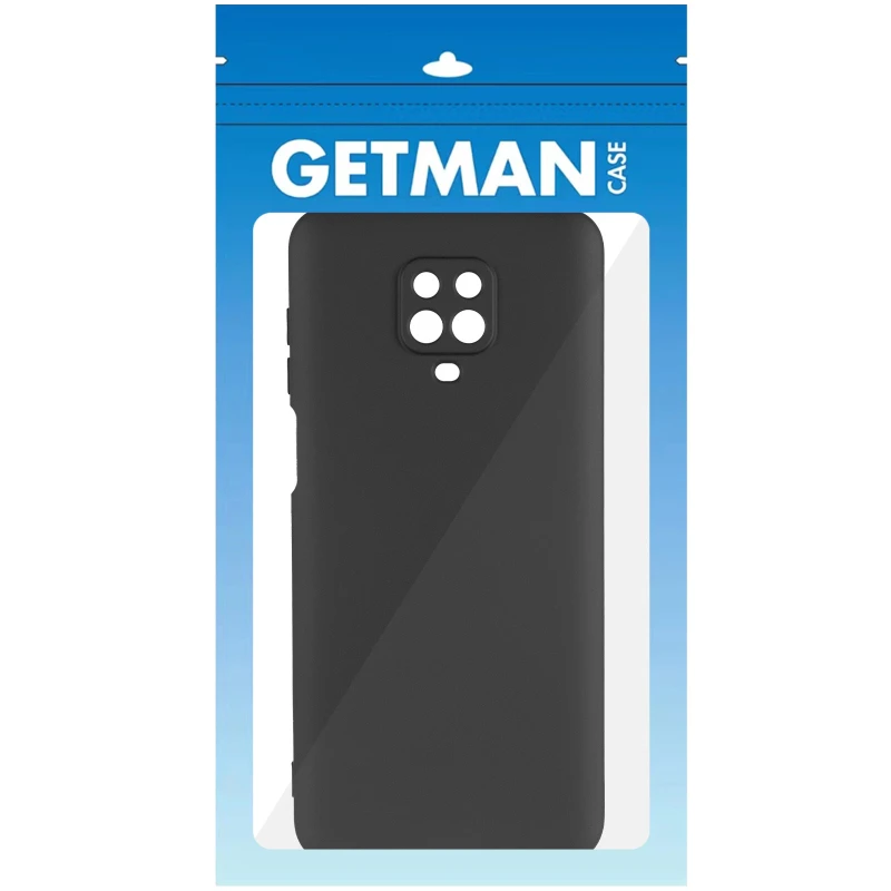Цветной силиконовый чехол GETMAN с закрытой камерой на Xiaomi Redmi Note 9s / Note 9 Pro / Note 9 Pro Max – Черный / Black. Фото 10 из 12