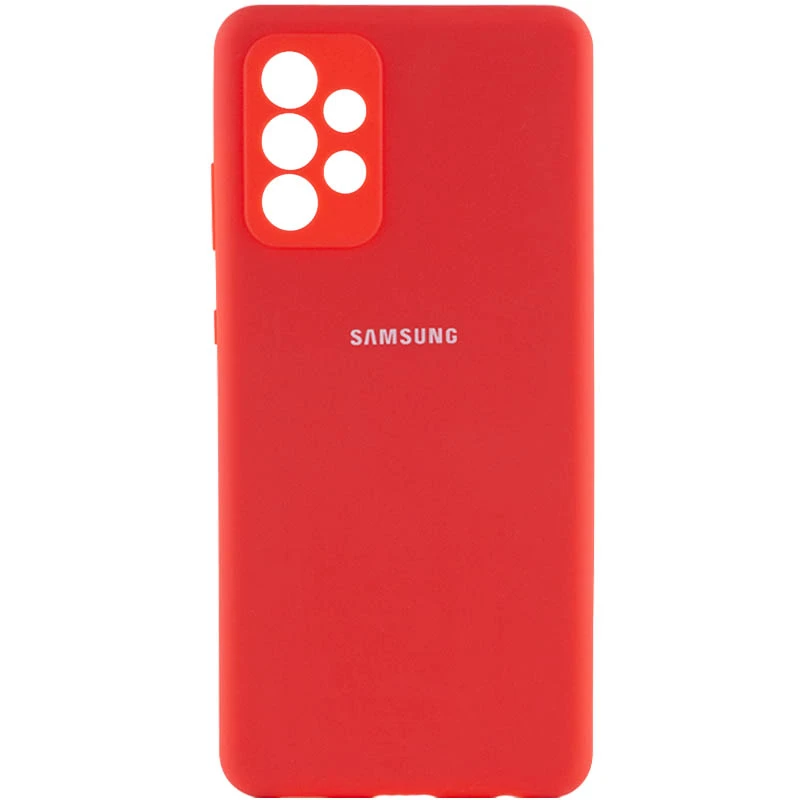 

Чехол Silicone Case с закрытым низом и защитой камеры для Samsung Galaxy A73 5G (Красный / Red), Червоний / red