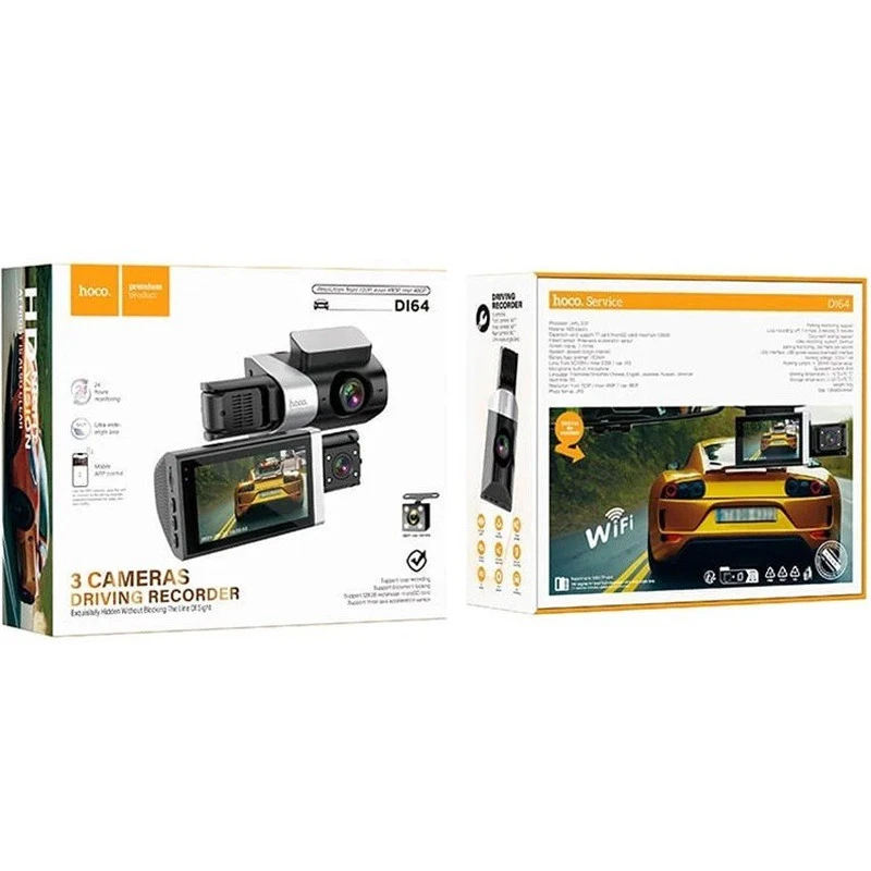 Видеорегистратор Hoco DI64 3-inch screen display driving recorder (720P) – Black. Фото 5 из 5