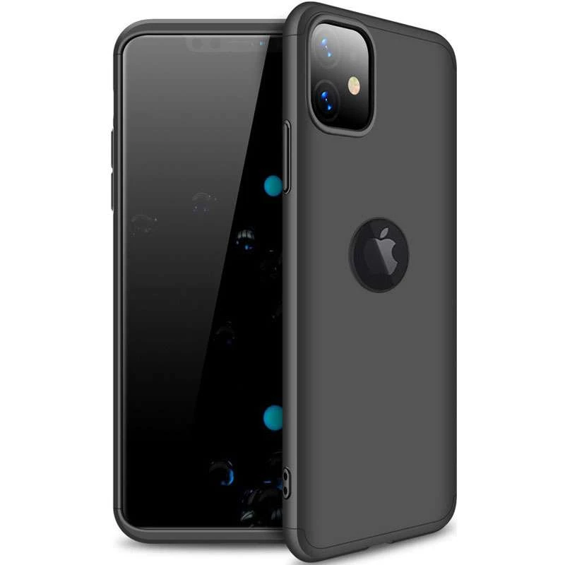 

Чехол с защитой 360 градусов GKK с лого для Apple iPhone 11 (6.1") (Черный), Чорний