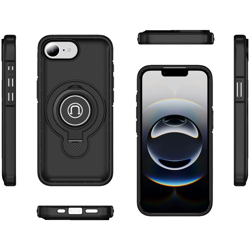 TPU+Textured PC Magnet для Apple iPhone 17e (6.1") – Black. Фото 3 из 5