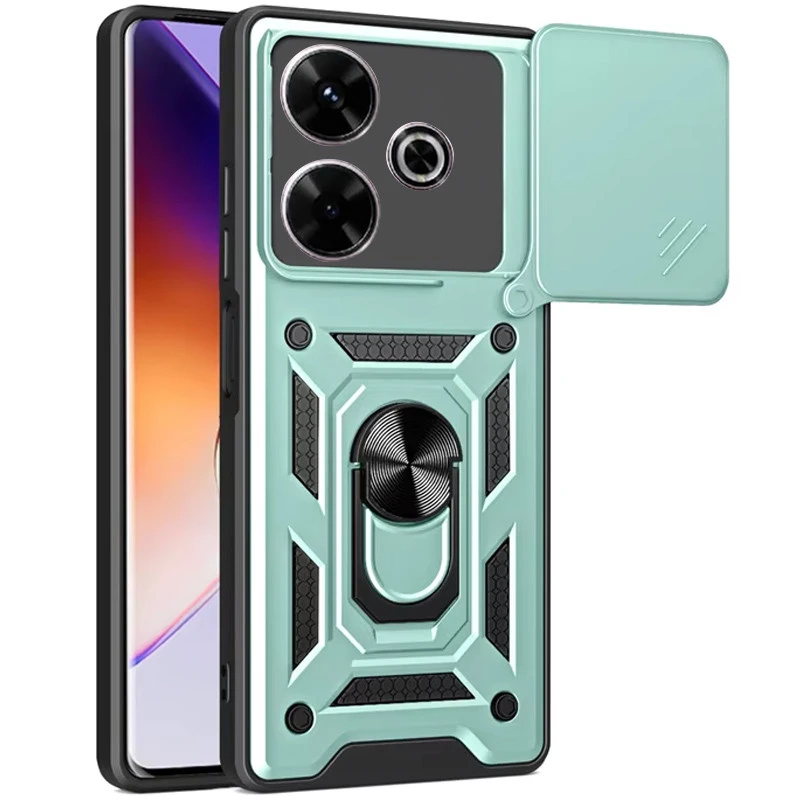 Ударопрочный чехол Ummi Camshield Serge Ring (in box) для Xiaomi Poco M6 4G – Зеленый. Фото 1 из 1