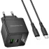 МЗП Borofone BN19 Intenso PD20W+QC3.0 (1USB-A/1C) + кабель Type-C to Lightning фото 1 з 1