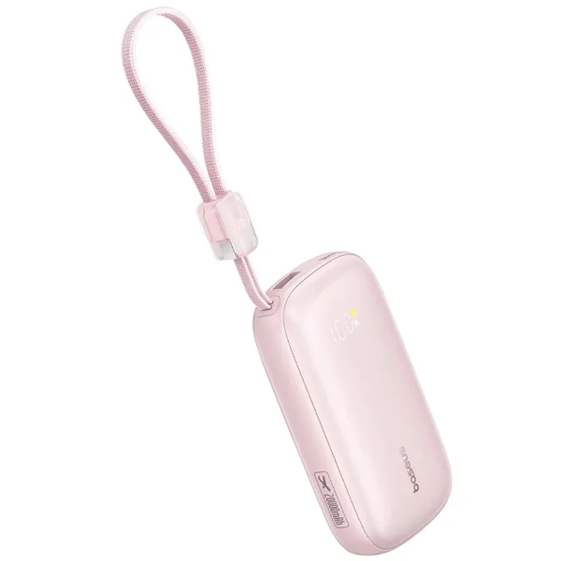 Портативний ЗП Power Bank Baseus EnerFill FC21 Qpow 3 Ultra 22.5W with cable 20000 mAh (PPFLS) – Nebula Pink. Фото 3 з 4