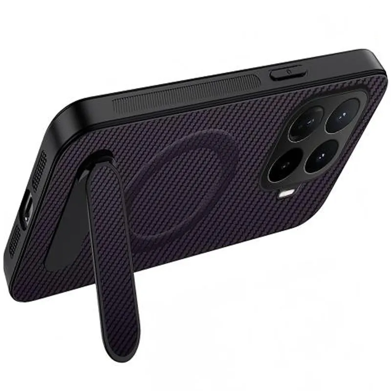TPU+PC чохол Carbon Kickstand Magnetic Case для Xiaomi 17T Pro – Purple. Фото 2 з 2