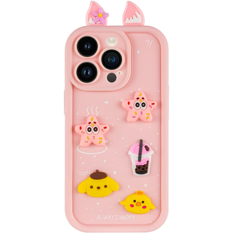 Силіконовий чохол Funny Toys with Ears для Apple iPhone 14 Pro Max (6.7") – Light Pink. Фото 3 з 6