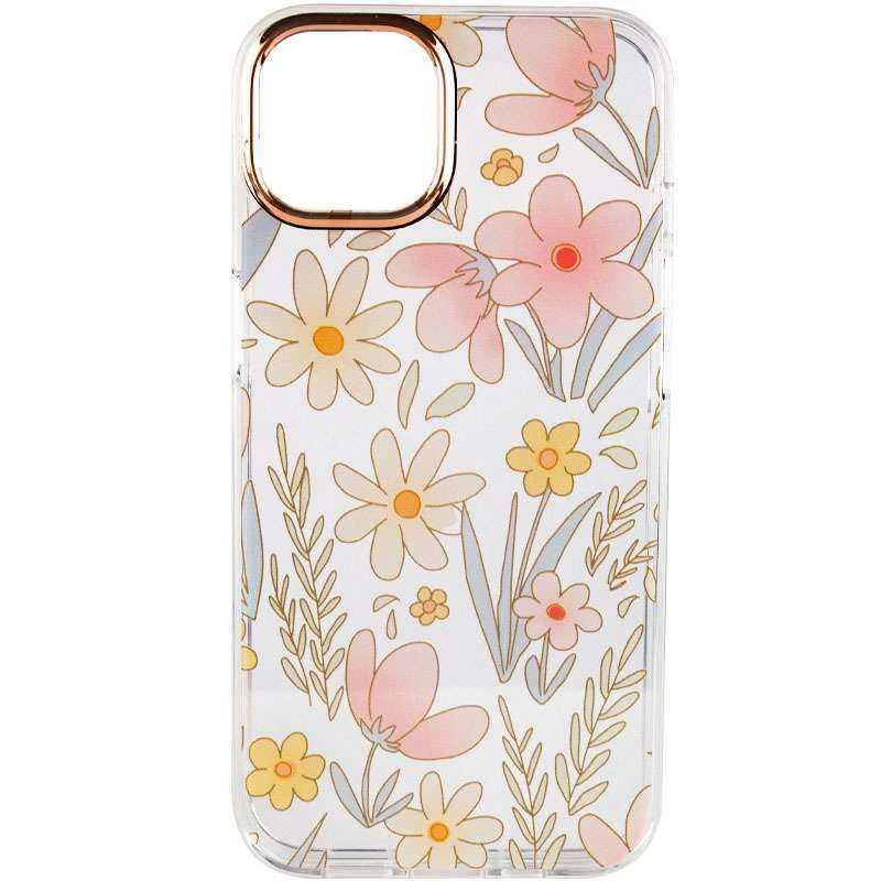 

TPU+PC чехол с цветами для Apple iPhone 13 Pro (6.1") (Simple bloom)