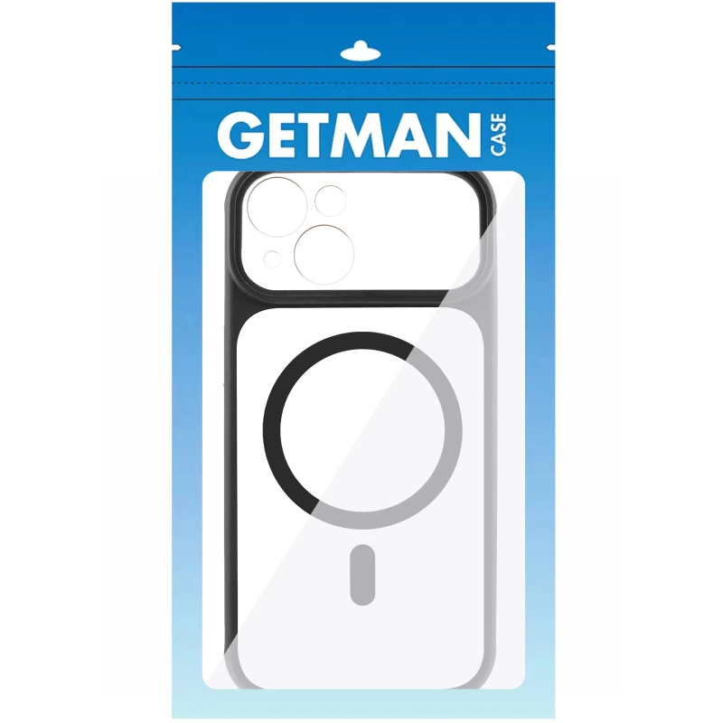 Чохол TPU GETMAN Moon Clear with MagSafe для Apple iPhone 13 (6.1") – Black. Фото 4 з 8