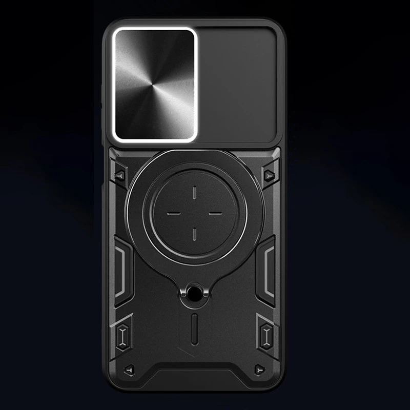 Ударопрочный чехол Bracket Ringstand с защитной шторкой для камеры для Samsung Galaxy A06 – Black. Фото 5 из 6