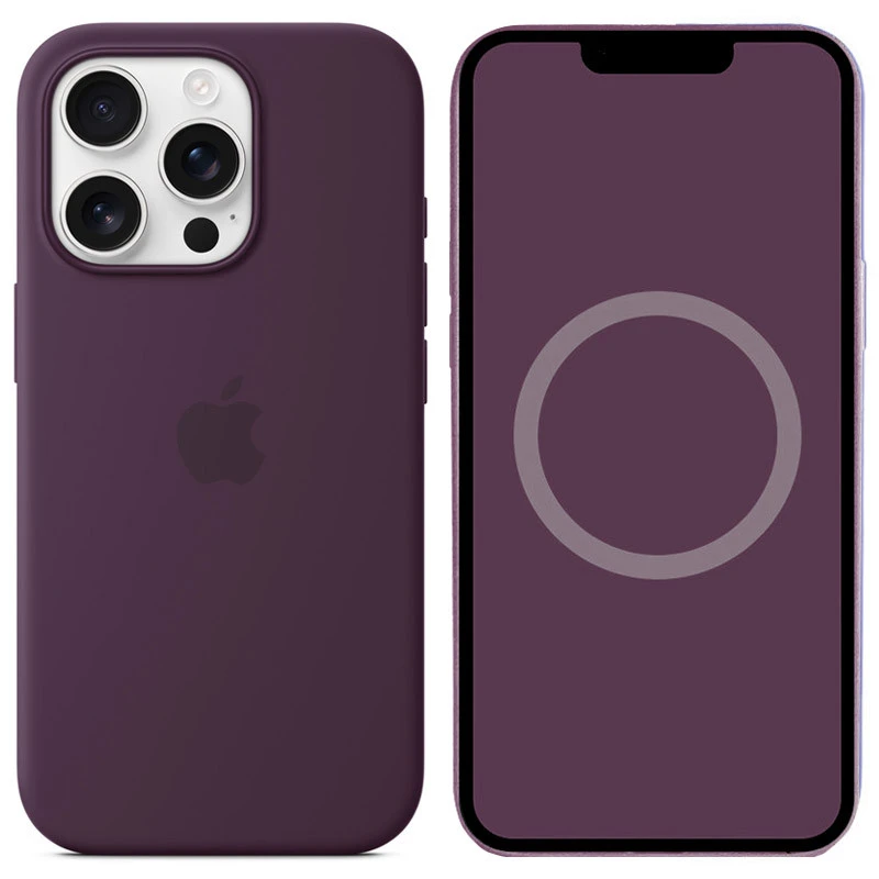 Чехол Silicone case (AAA) with Magsafe and Animation для Apple iPhone 16 Pro Max – Plum. Фото 2 из 5