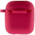 Силіконовий футляр New з карабіном для навушників Airpods 1/2 – Червоний / Rose Red. Фото 3 з 5
