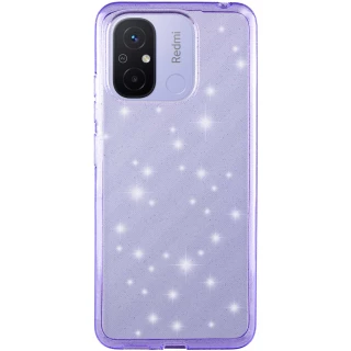 Блестящий силиконовый чехол на Xiaomi Redmi 12C / Poco C55 — Purple