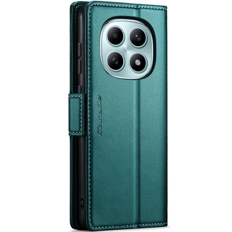 Кожаный чехол-книжка CaseMe Nappa leather для Xiaomi Redmi Note 15 4G/5G (EU) – Green. Фото 2 из 9