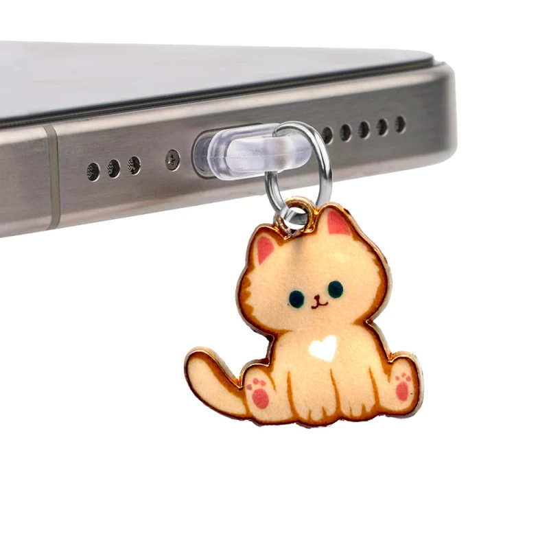 Заглушка силіконова Type-C з подвеской IP44 – Cat metal beige. Фото 2 з 2