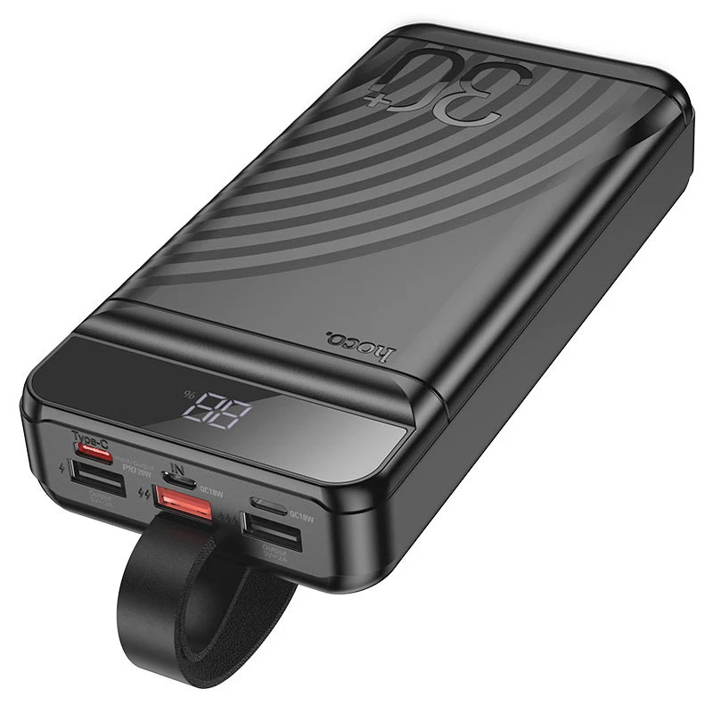 Портативний зарядний пристрій Power Bank Hoco J123B Element 22.5W+PD20W 30000 mAh – Black. Фото 3 з 6