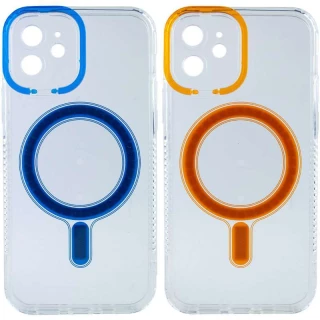 TPU чехол с цветной окантовкой камеры с MagSafe для Apple iPhone 12 (6.1") фото 1 из 3