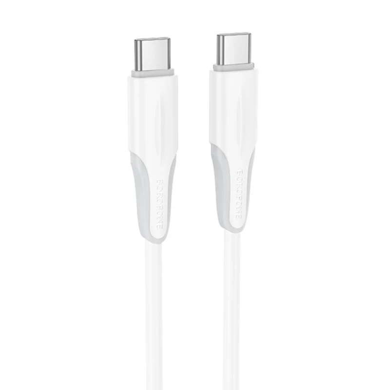 Дата кабель Borofone BX119 New Type-C to Type-C 60W (1m) – White. Фото 2 з 7