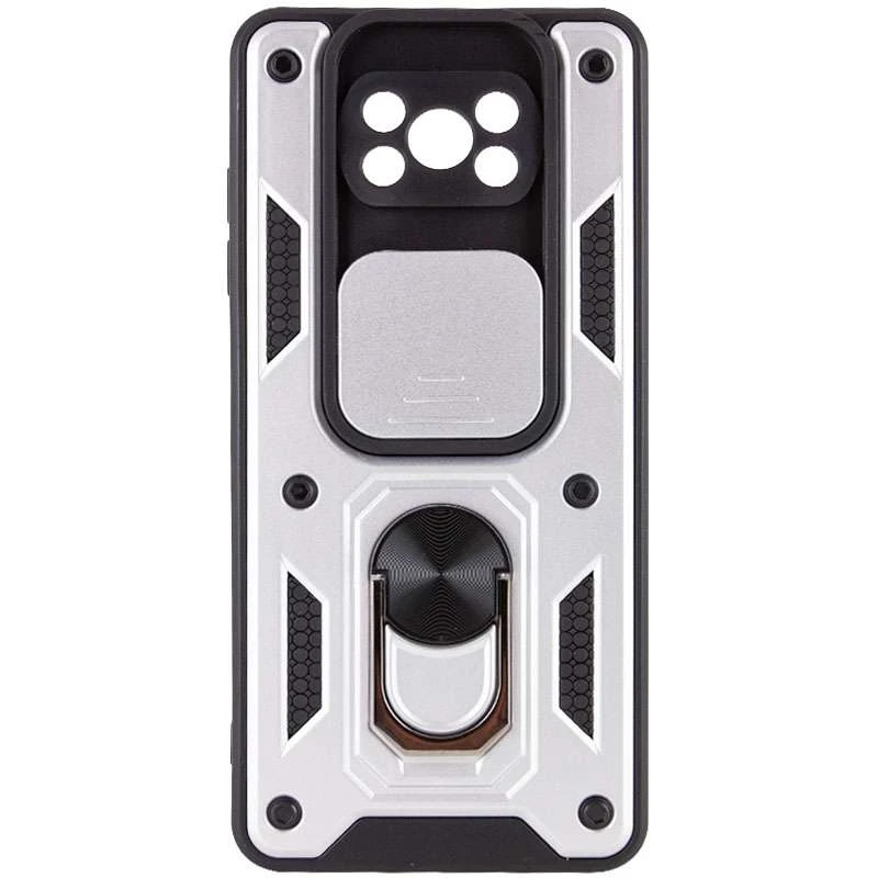 Ударопрочный чехол Serge Ring с защитой камеры для Xiaomi Poco X3 NFC / Poco X3 Pro – Серебряный. Фото 2 из 5