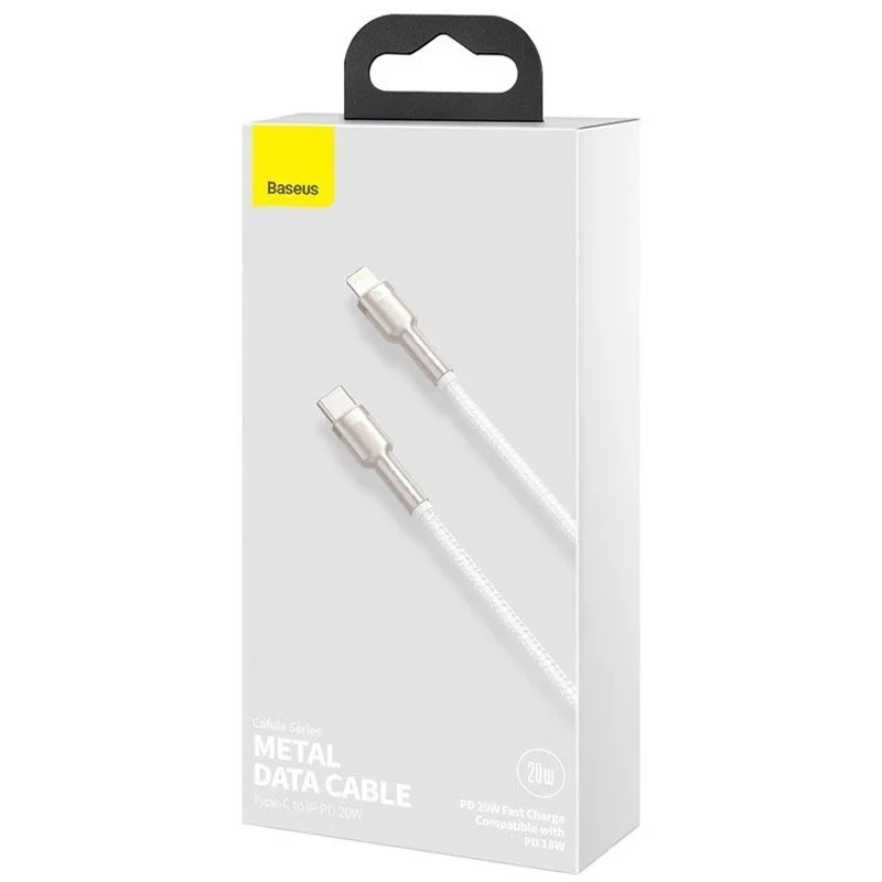 Дата кабель Baseus Cafule Series Metal Type-C to Lightning PD 20W (1m) (CATLJK-A) – Белый. Фото 3 из 3