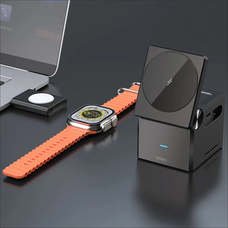 БЗП WIWU Wi-W030 Planeta Trio 3 in 1 Cableless charger – Gray. Фото 3 з 6