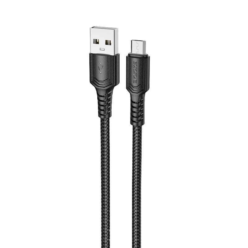 Дата кабель Borofone BX116 Certain USB to MicroUSB 2.4A (1m) – Black. Фото 1 з 4