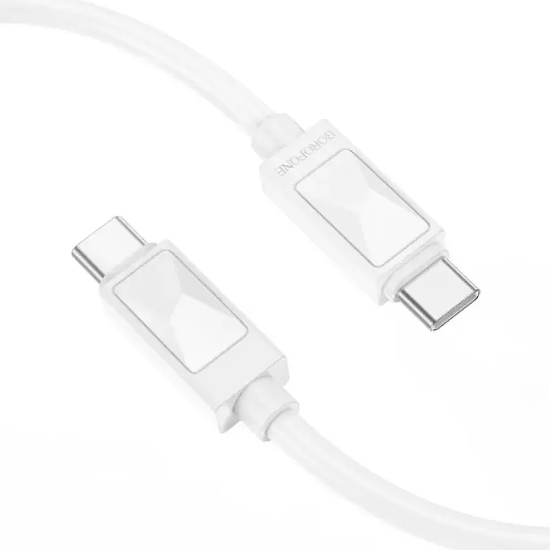 Дата кабель Borofone BX109 Type-C to Type-C 60W (1m) – White. Фото 4 из 4