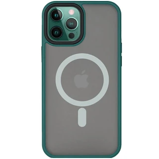 TPU+PC с металлическими кнопками и MagSafe для Apple iPhone 14 Pro (6.1") — Зеленый / Dark Green
