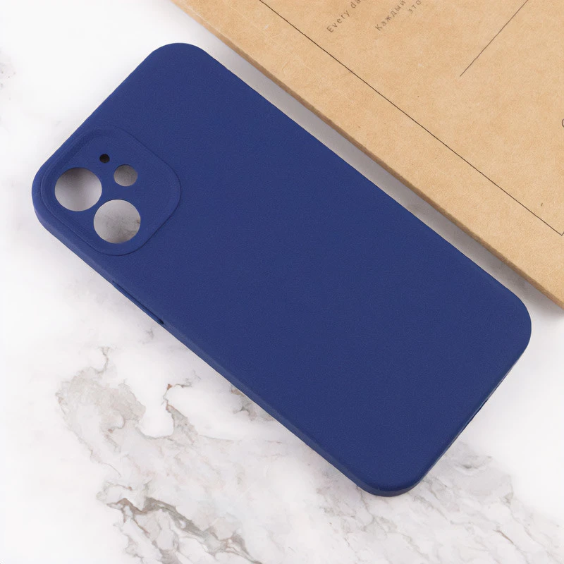 Чохол з захистом камери Silicone Case для Apple iPhone 12 (6.1") – Синій / Deep navy. Фото 4 з 4