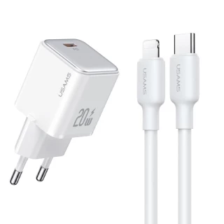 СЗУ Usams US-CC183 PD30W 1C + US-SJ610 Type-C to Lightning PD YX Series фото 1 СЗУ Usams US-CC183 PD30W 1C + US-SJ610 Type-C to Lightning PD YX Series фото 1 из 1
