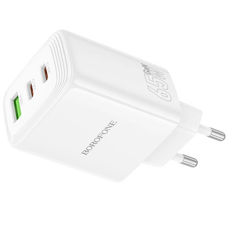 МЗП Borofone BN32 Cargador PD65W (1USB-A/2C) – White. Фото 3 з 6