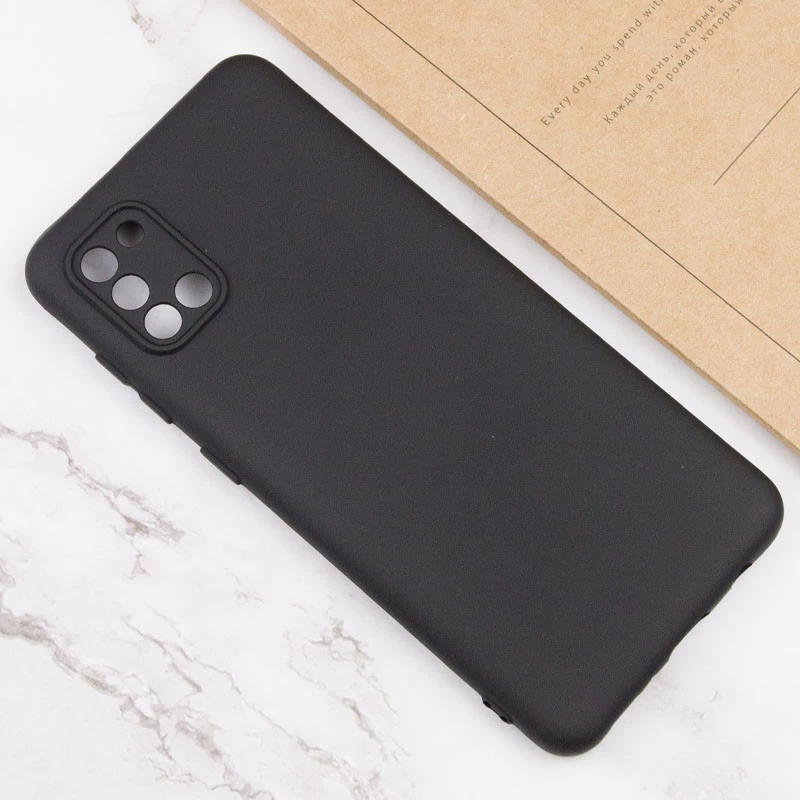 Кольоровий силіконовий чохол GETMAN із закритою камерою для Samsung Galaxy A31 – Чорний / Black. Фото 4 з 4
