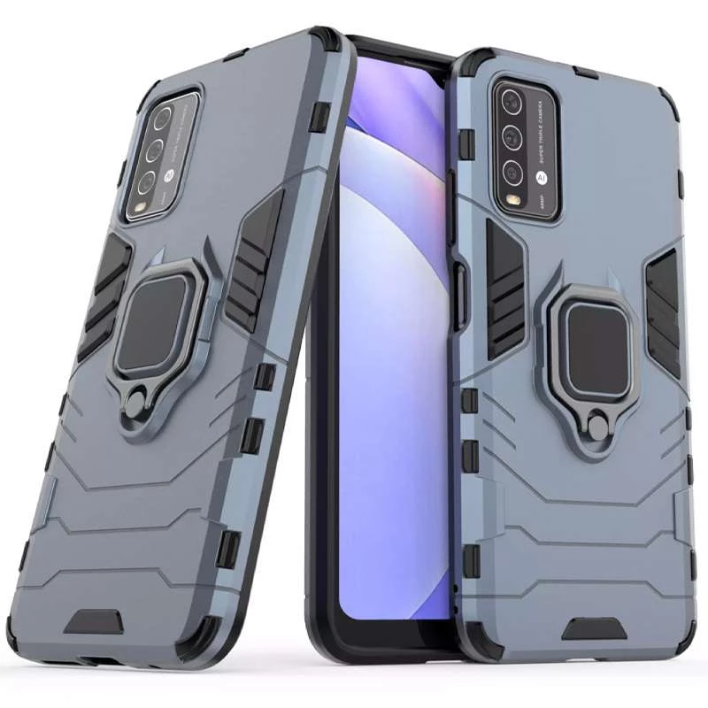 Протиударний чохол Transformer з кільцем на Xiaomi Redmi Note 9 4G / Redmi 9 Power – Сірий / Metal slate. Фото 2 з 5