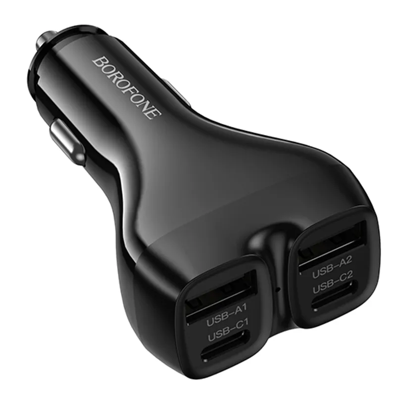 АЗП Borofone BZ35 Leader PD15W+QC3.0 total 30W (2USB-A/2C) – Black. Фото 3 з 4
