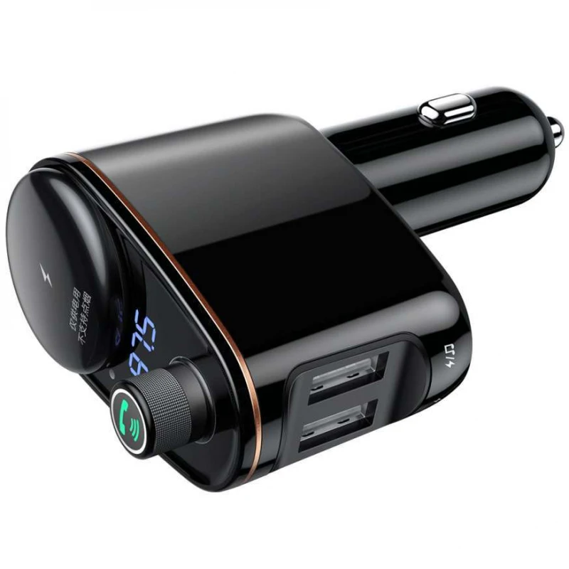 АЗП FM-модулятор Baseus Locomotive (3.4A) 2USB (CCALL-R) – Чорний. Фото 3 з 5