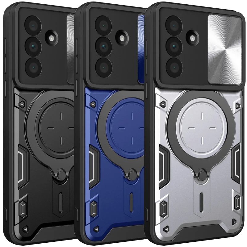 Ударостійкий чохол Bracket Ringstand із захисною шторкою для камери на Realme 15 фото 1 з 1
