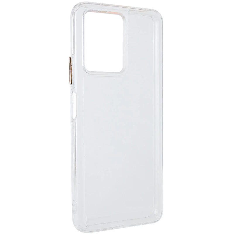 

TPU+PC чехол с металлическими кнопками на Oppo A57s (Прозрачный), Прозорий