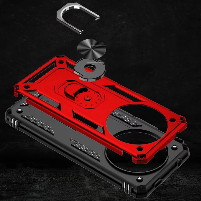 Протиударний чохол Serge Ring з кільцем на Xiaomi Redmi A3 – Червоний. Фото 2 з 6