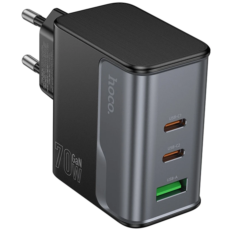 МЗП Hoco CS75A Star Speed PD70W+QC3.0 (1USB-A/2C) – Midnight black. Фото 6 з 6