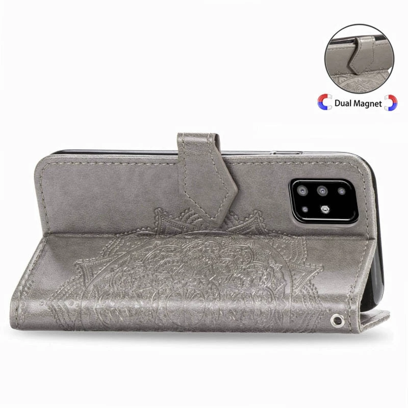 Шкіряний чохол-книжка Art Case з візитницею для Samsung Galaxy M51 – Сірий. Фото 5 з 10