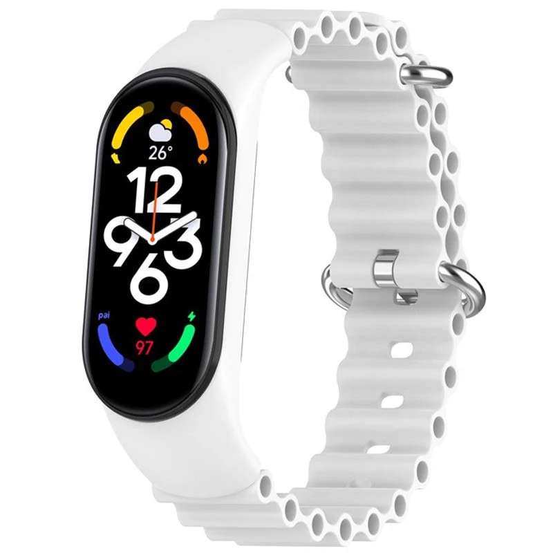 Ремешок Ocean Band для Xiaomi Mi Band 5 – Белый / White. Фото 1 из 4