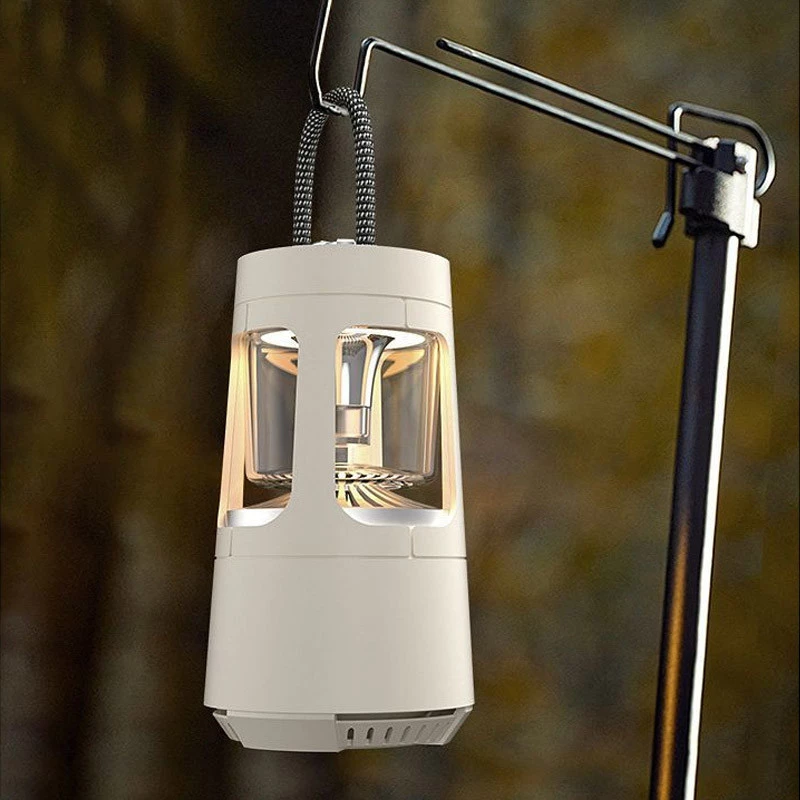 Кемпінговий ліхтар акумуляторний QD08 2in1 + Bluetooth колонка – Biege. Фото 5 з 6