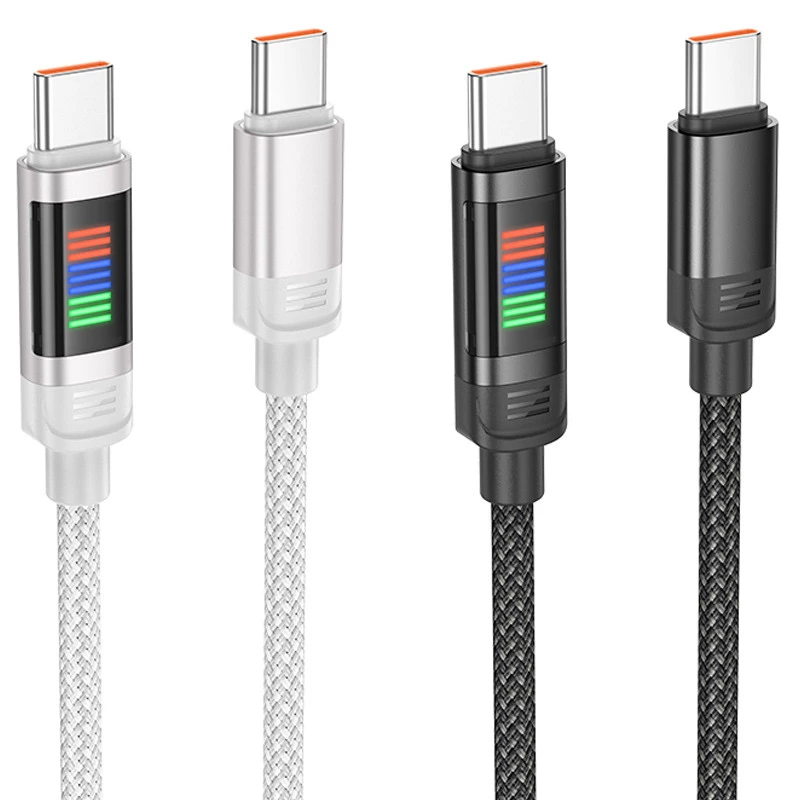 Дата кабель Hoco U126 Lantern 100W Type-C to Type-C (1.2m) фото 1 из 2