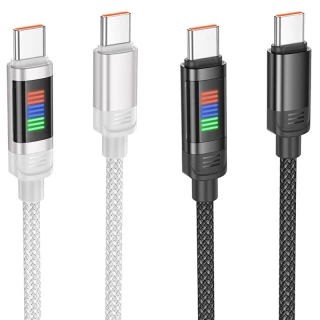 Дата кабель Hoco U126 Lantern 100W Type-C to Type-C (1.2m) фото 1 з 2