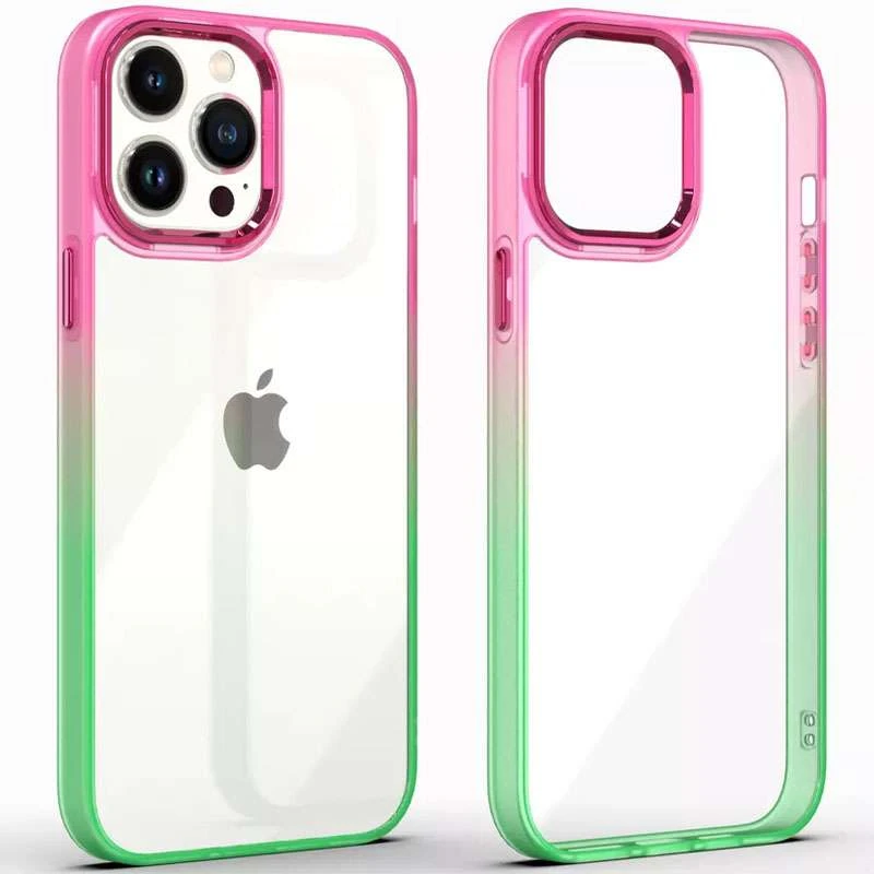

Силиконовый чехол фреш для Apple iPhone 13 Pro (6.1") (Салатовый / Розовый), Салатовий / рожевий