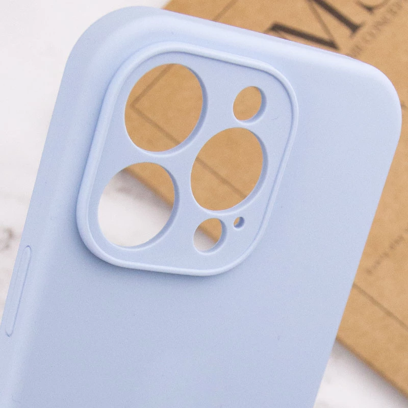 Чехол с закрытым низом Silicone Case для Apple iPhone 16 Pro – Голубой / Lilac Blue. Фото 12 из 13