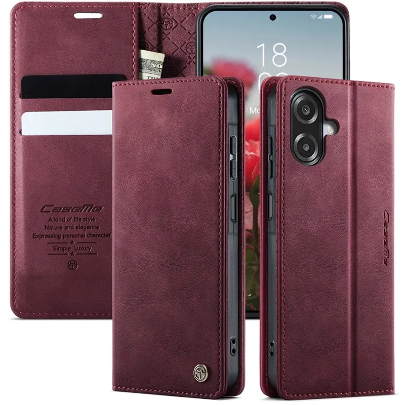 Шкіряний чохол-книжка CaseMe Nappa leather для Samsung Galaxy A06 – Red. Фото 6 з 10