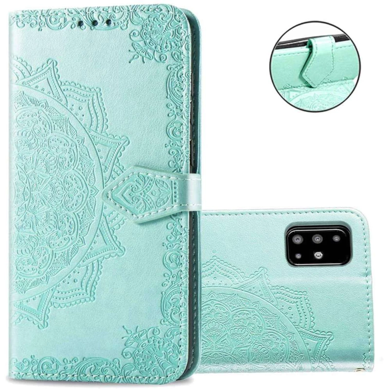 Кожаный чехол-книжка Art Case с визитницей для Samsung Galaxy A71 – Бирюзовый. Фото 2 из 6